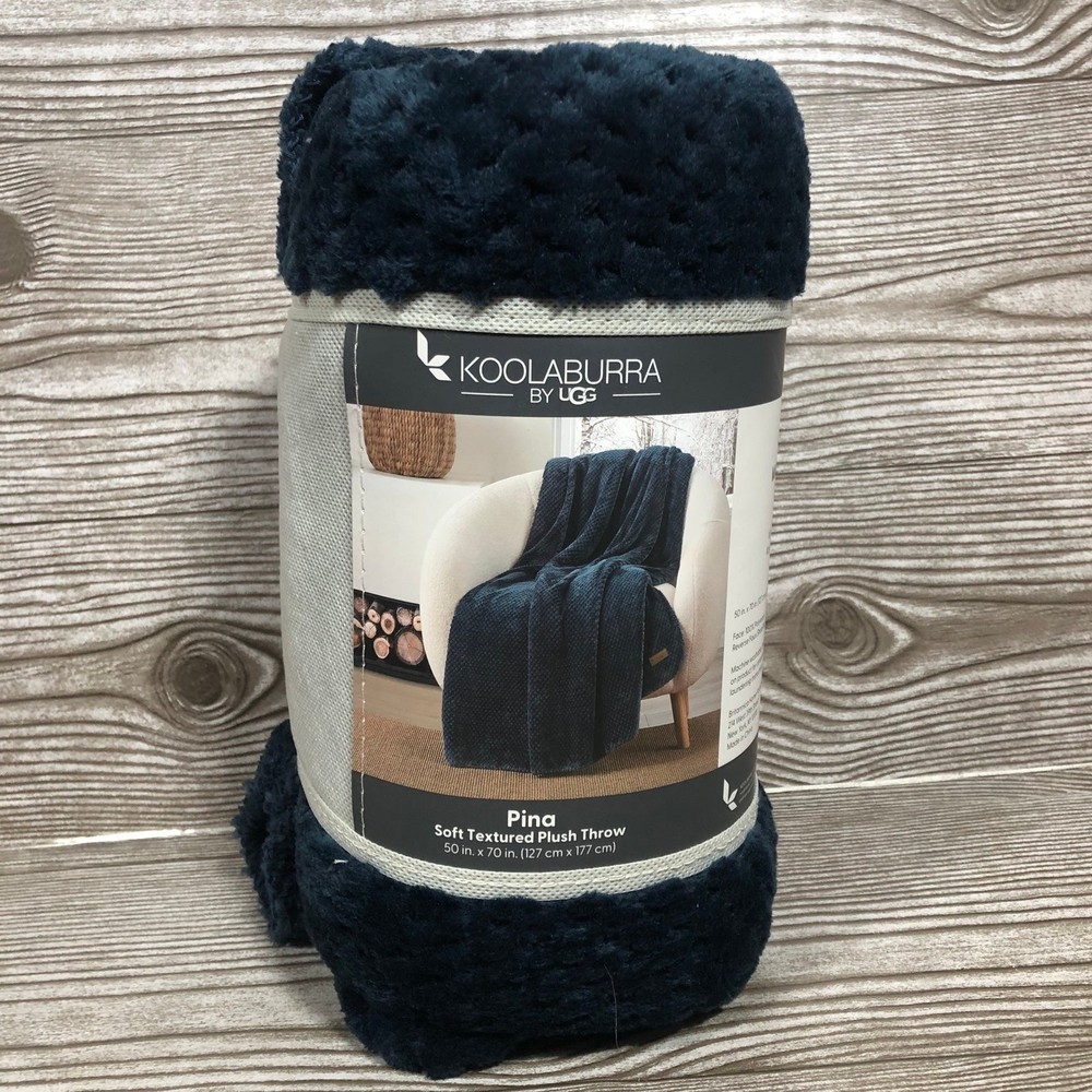 Koolaburra by UGG Pina Sherpa Plush Throw-navy. (k10)